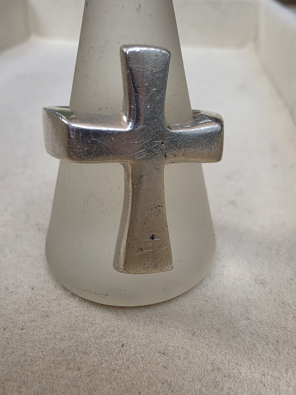 Sterling Silver Cross Ring - Men’s • Ring Size 10.75